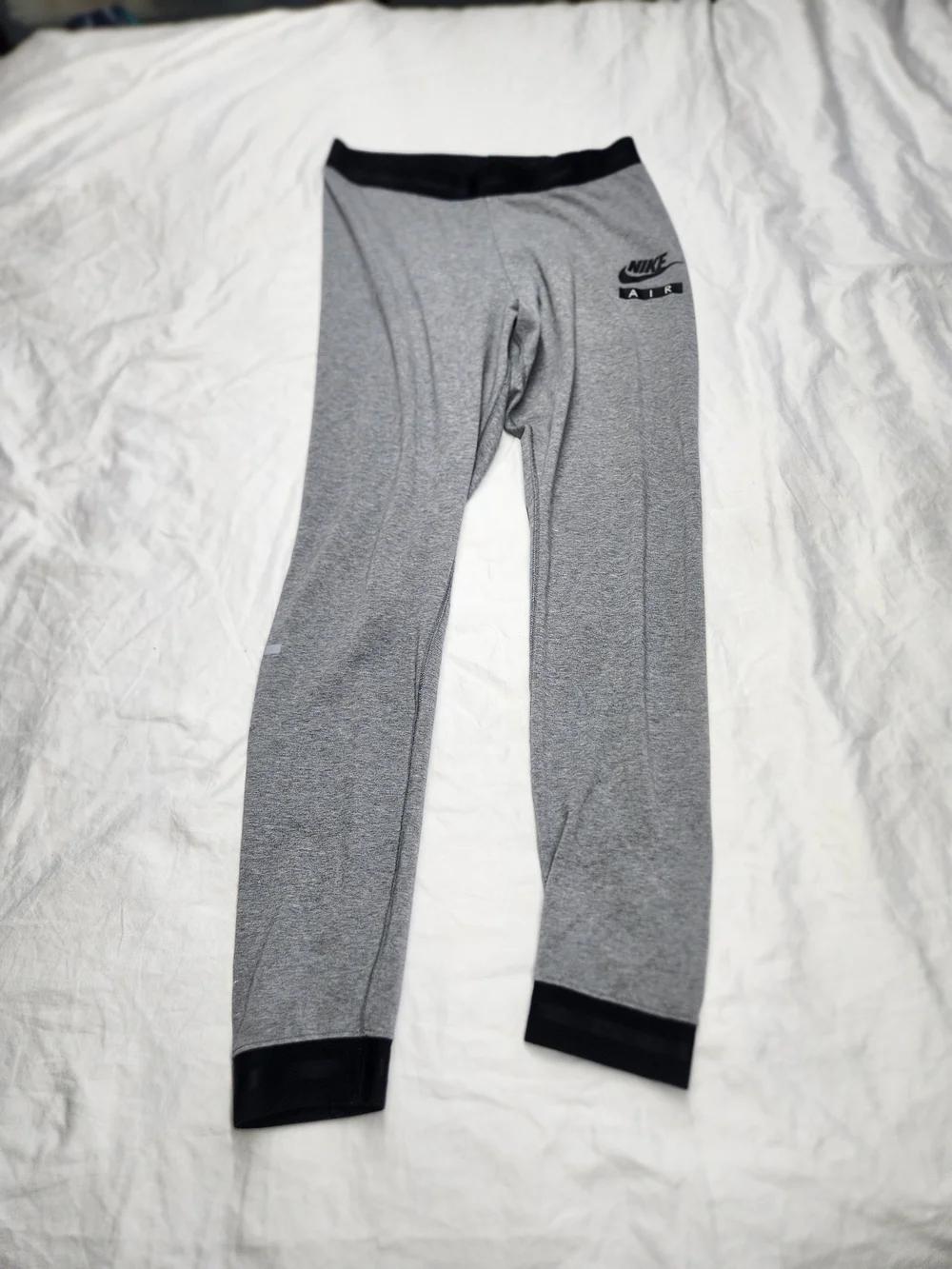Nike Gray and Black Women's Athletic Leggings